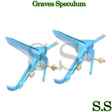 Two Pcs Blue Coated Leep Graves Speculum (Medium)