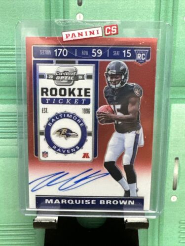 2019 Contenders Optic Marquise Brown Rookie Ticket Auto Red Prizm #/199 SEALED🔥 - Picture 1 of 2