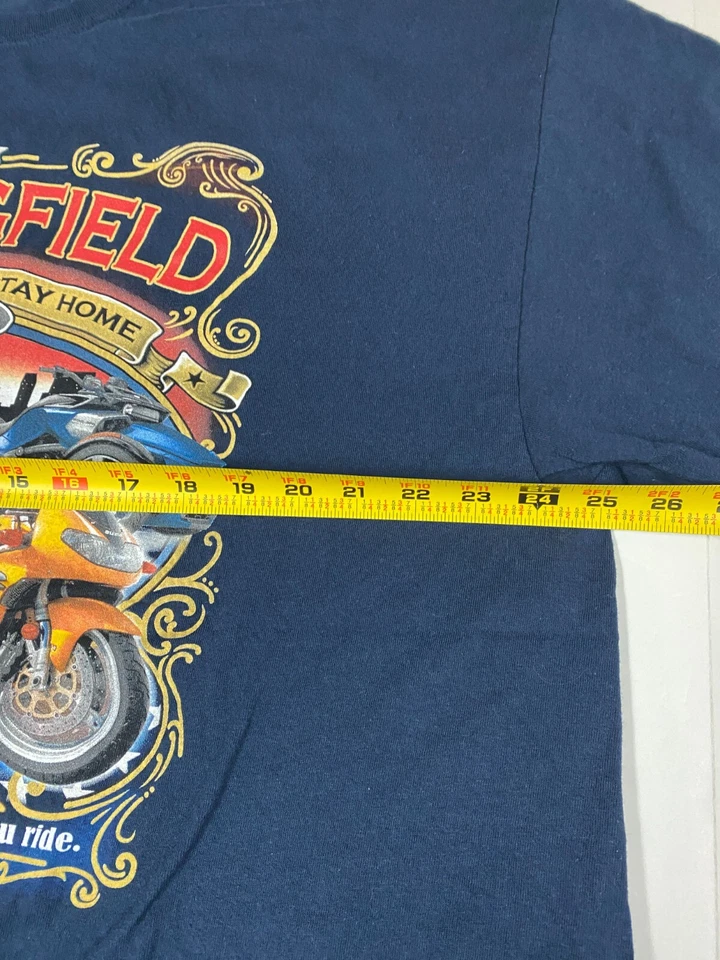 Camisa Springfield Illinois Para Hombre 2XL XXL Azul Motero Gráfico Foto 4 de 4