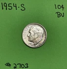1954 S Roosevelt Dime 10c BU Uncirculated Mint State 90% Silver