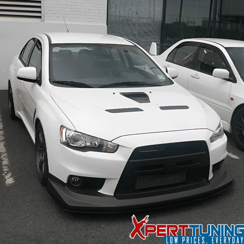 Fits 08-15 Mitsubishi Lancer Evolution X V Style Front Bumper Lip Chin Splitter - Изображение 2 из 4