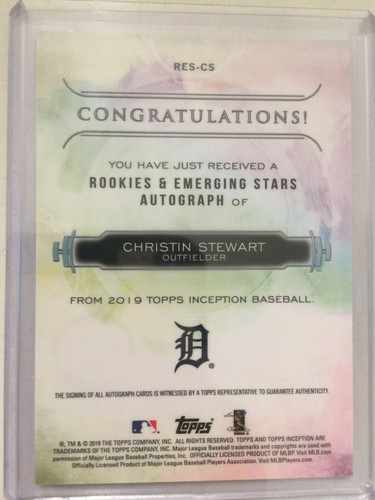 2019 TOPPS INCEPTION Christin Stewart AUTO RC #51/200!! - Picture 2 of 2
