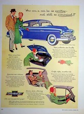 Original 1949 Chevrolet Ad: Featuring The Fleet line De Luxe 2-Door Sedan