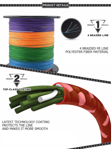 Fil De Pêche Tressé Dyneema 8 Brins Rose - Longueur 100M à 2000M, Diamètres 0.14mm à 0.40mm