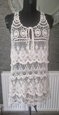 white crochet tunic top