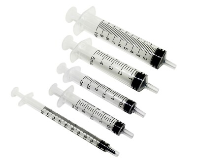 Sterile Spritzen Luer Slip mit stumpfer Spitze Nadel Optionen Kostenloser Versand + Verpackung UK CE