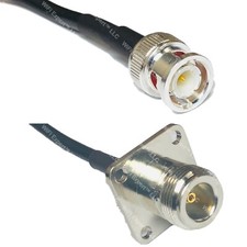 RFC195 BNC MALE to N FLANGE FEMALE Coax RF Cable USA-Ship Lot