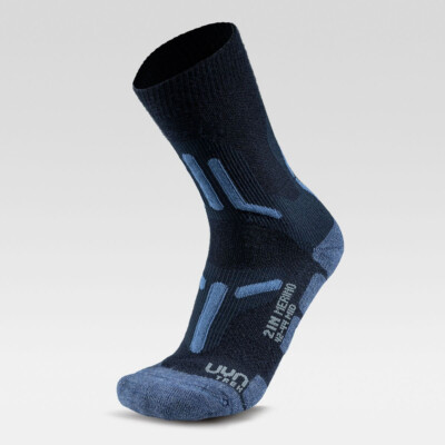 UYN Herren - Trekking 2in Merino - Doppellagen Hightech Wandersocke - Blau