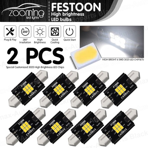 31MM/36MM/39MM/41MM FESTOON LED CANBUS INTERIOR DOME NUMBER PLATE LIGHTS BULBS