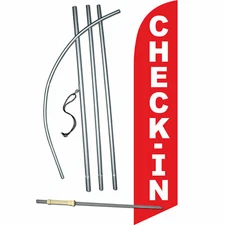Check In Flag Flutter Feather Banner Swooper Windless Bundle Kit