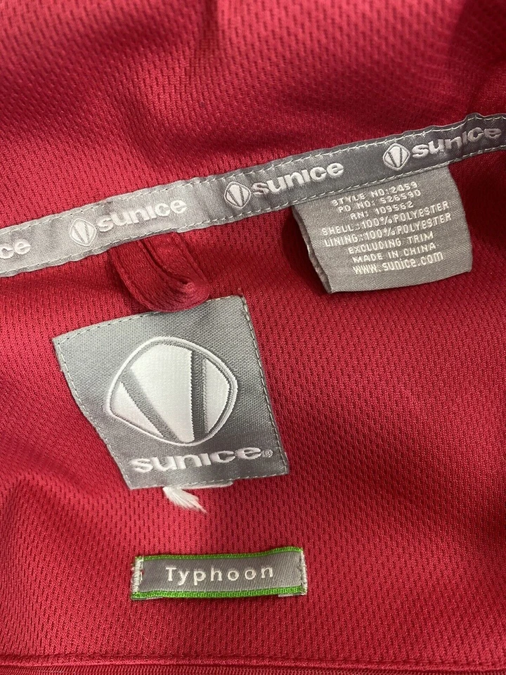 Pullover Sunice para mujer grande rosa tifón/blanco media cremallera golf top cortavientos Foto 2 de 4