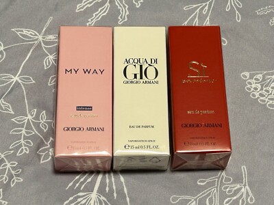 GIORGIO ARMANI PERFUMES TRAVEL GIFT SET (3x 15mL EAU DE PARFUM)