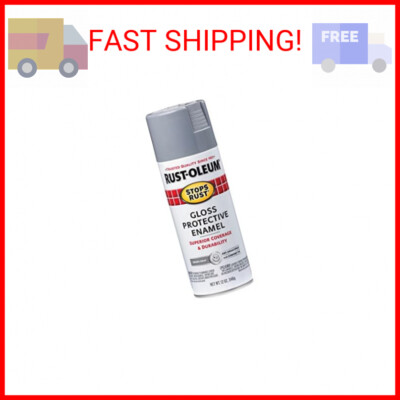 Rust-Oleum 7786830 Stops Rust Spray Paint, 12 oz, Gloss Smoke Gray