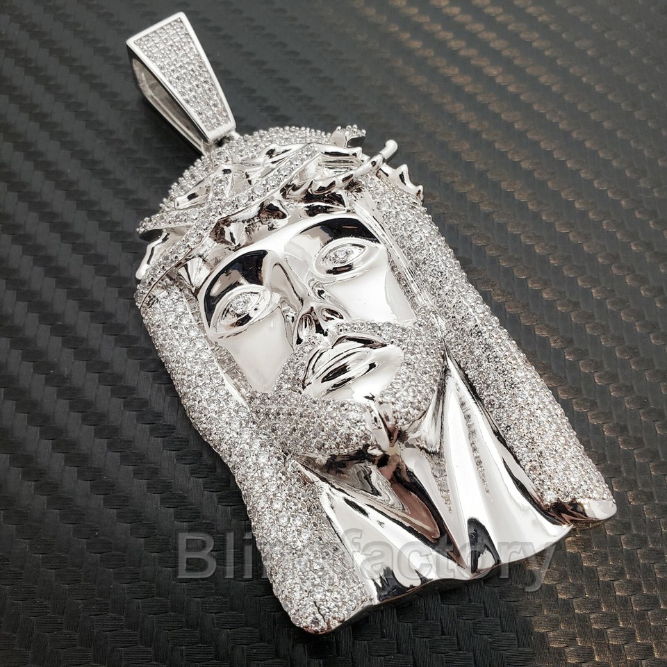 Baguette Micro Paved Iced Out Jesus Gifted Hands Hip Hop Pendant Necklace 2856485051897