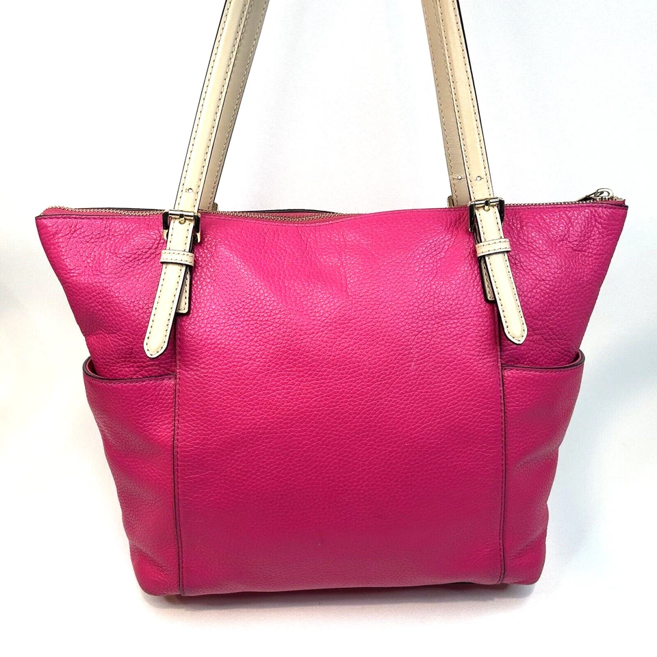 :MICHAEL KORS Jet Set Barbie Doll Pink Pebble Leather Shoulder Bag Tote Purse - Image 2 of 4