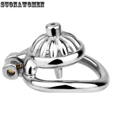 Small Chastity Cage with Detachable Silicone tube Sounding Chastity Belt Cage