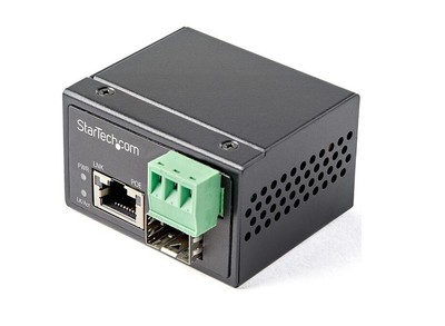 Open Box StarTech.com PoE+ Industrial Fiber To Ethernet Converter IMC1GSFP30W