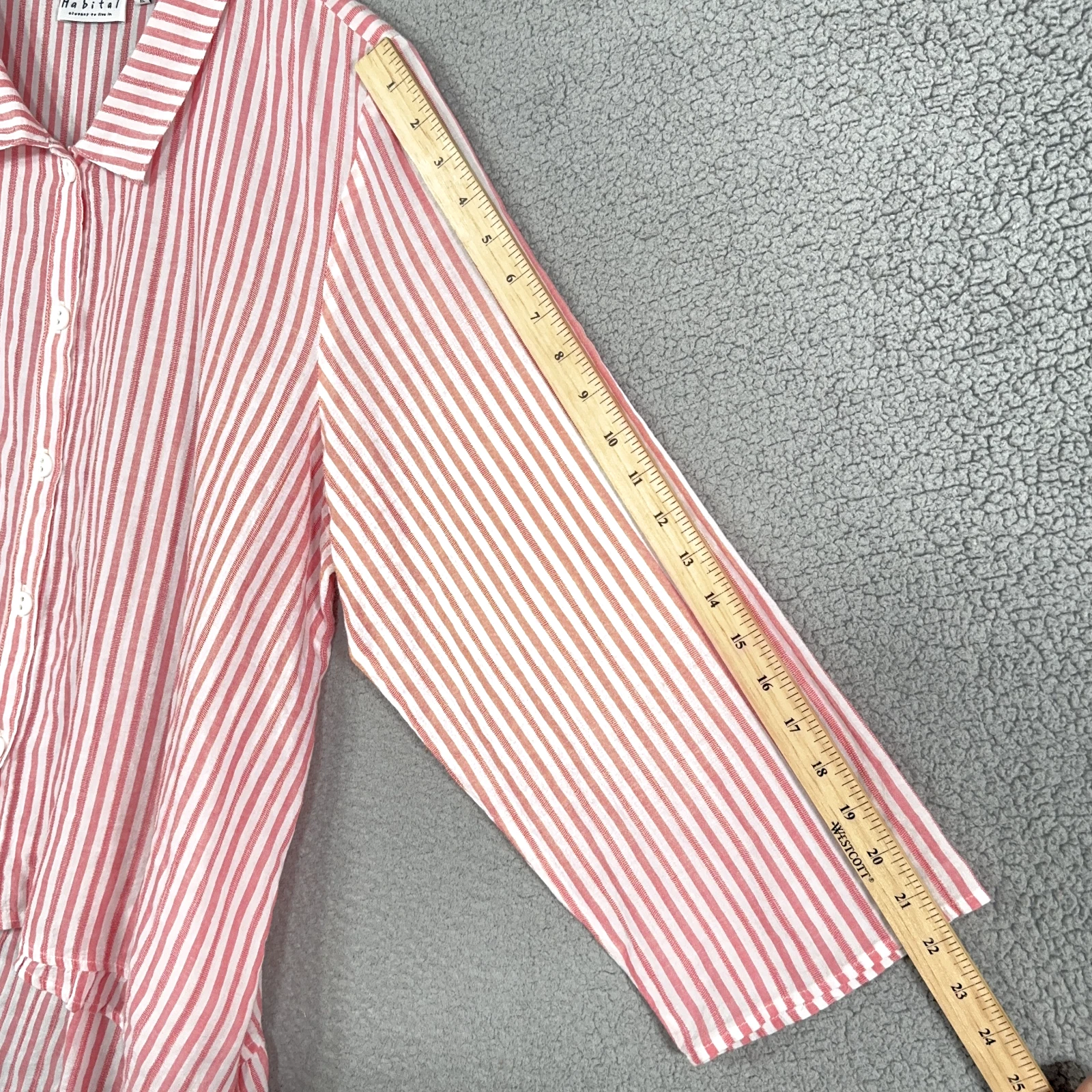 habitat flowy lagenlook button strip shirt