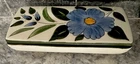 Rare Vtg 1940’s Blue Hibiscus Daisy Blue Flower Stangl Cigarette Trinket Box3791