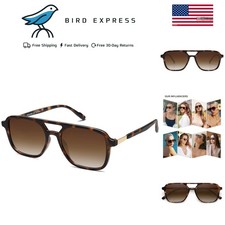 Retro Aviator Sunglasses Unisex Sun Glasses UV Protection Brown Tortoise Frame
