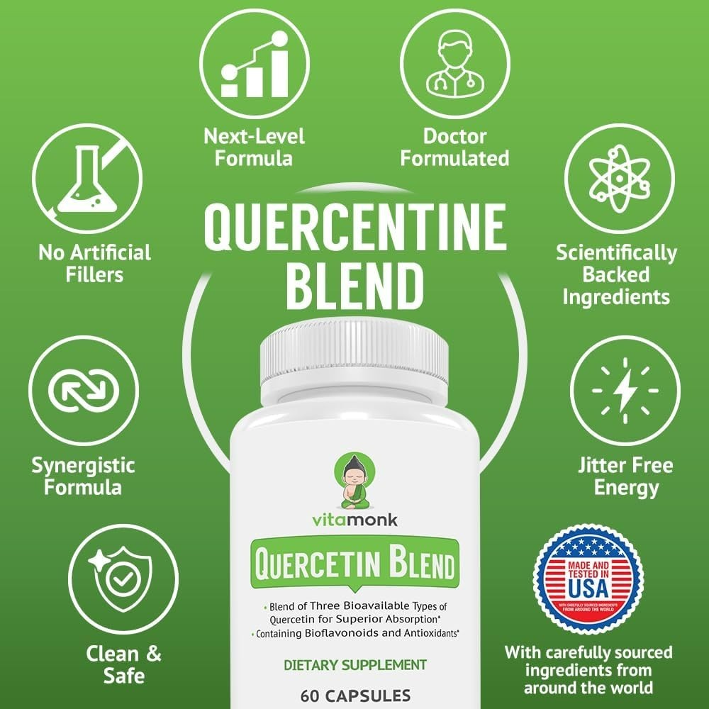 VitaMonk Quercetin Complex - 3 Bioactive Forms of Quercetin - Isoquercetin Qu...