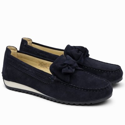 ARA MOCCASIN SPORTY SOLE SUEDE BLUE MEDIUM FIT