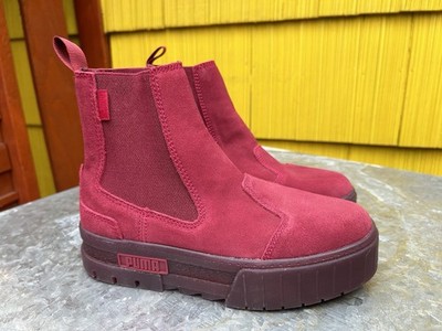 PUMA Womens Platform Slip On Pink Purple Chelsea Sneaker Boot 385091-01 Size 8.5
