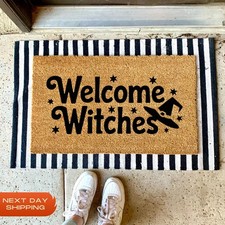 Welcome Witches Doormat, Funny Halloween Mat, Outdoor Decor, Witch Gift