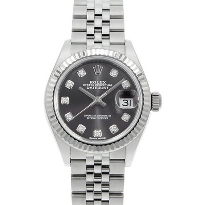 ROLEX Datejust 10P Diamond 279174G Dark gray Random Number second hand Women