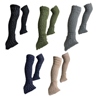 Ice Figure Skating Leg Warmers Knit Long Skating Socks for Practicing Winter