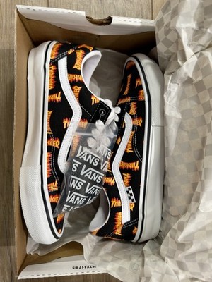VANS Old Skool Thrasher Flame Multicolor Canvas Skateboarding Sneakers US 12