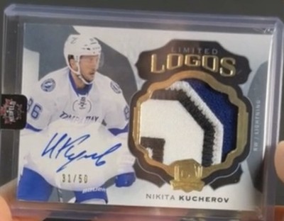 2016-17 the cup nikita kucherov limited logos /50 upper deck auto patch