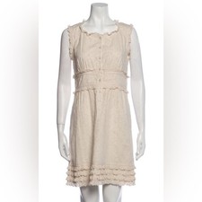 Marc by MJCream Sleeveless Skull Eyelet Button-Up Dress. Size 6 Excellent Cond.