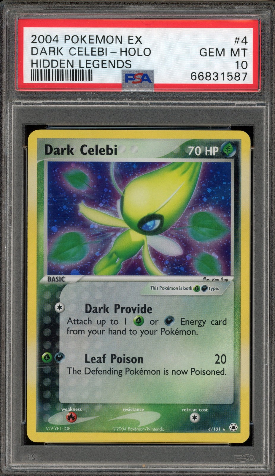 Pokemon Dark Celebi EX Hidden Legends Holo Rare #4 PSA 10 Gem Mint