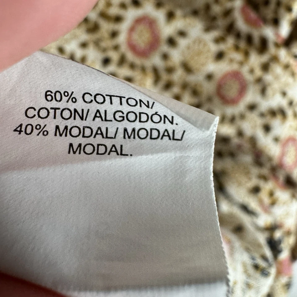 Top Lucky Brand Talla 1X Cuello en V Floral Boho Cottagecore Campesino Mezcla de Algodón Foto 4 de 4