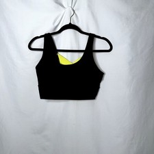 Zyia Active Women's Size Small Black Yellow Criss Cross Sports Bra