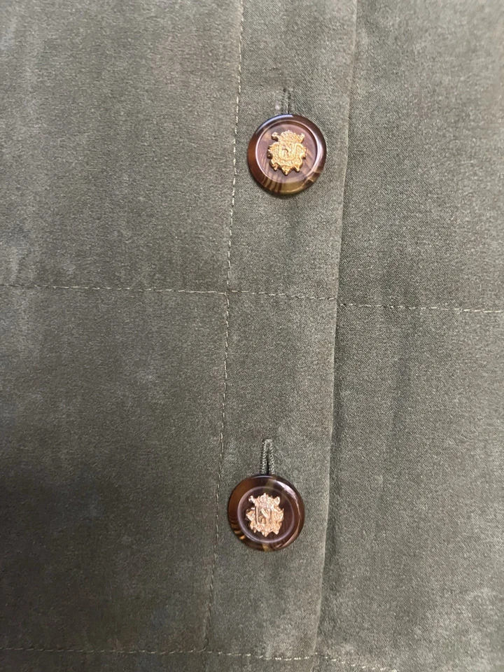 Peck & Peck Collection Sleeveless Green Suede Feel Button Closure Vest Size 14 - Image 2 of 4