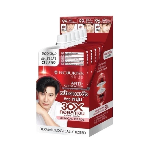 ROJUKISS Anti-Gravity Face Eye Neck Cream 1 box  8 ml x 6 sachets