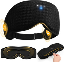 3D Contoured Sleep Mask with Bluetooth Headphones, Adjustable Blackout Sleeping