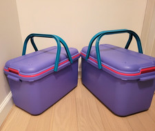 Eagle Craftstor Set of 2 Purple Sewing Storage Organizer Craft Tote 90s Pink