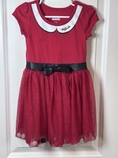Disney Junior Minnie Mouse Girls dress Size 3T Red Sparkly Tutu With Poms