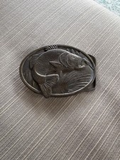 VINTAGE 1970s  LARGE MOUTH BASS  FISHING COMMEMORATIVE BELT BUCKLE