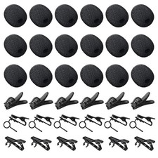 36 Pcs Lapel Microphone Clips Kit 18 Pieces Lapel Mic Windscreen Foam Covers ...