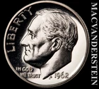 1962 Silver Roosevelt Dime - Choice Gem Proof  Lustrous  No Reserve  #K1154