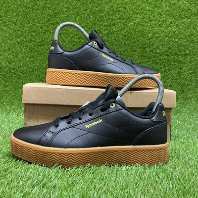 Brandneu mit Karton Reebok Royal Complete PFM Damen-Sportschuhe schwarz/gold/gummi Größe 4,5