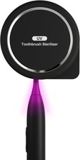 UV Toothbrush Sanitizer Holder, Toothbrush Sanitizer and Holder Cover Caps BLACK