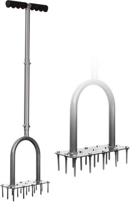 Walensee Lawn Aerator Spike Metal Manual Dethatching Soil Aerating Lawn with 15