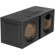 DUAL 12" SLOT-PORTED SUBWOOFER ENCLOSURE CAR SPEAKER BOX w/ DURABLE BED LINER