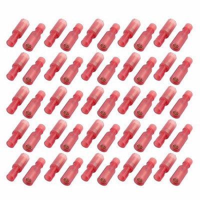 50Pcs Heat Shrink Crimp Terminals Female Electrical Insulated Wire Connectors  #