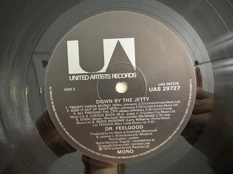 Dr. Feelgood LP "Down By the Jetty" UK United Artists 29727 1st Press Mono ~ NM - Image 4 of 4